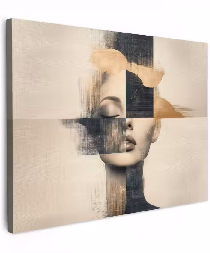 Canvas schilderij - Goud - Vrouw - Rechthoeken