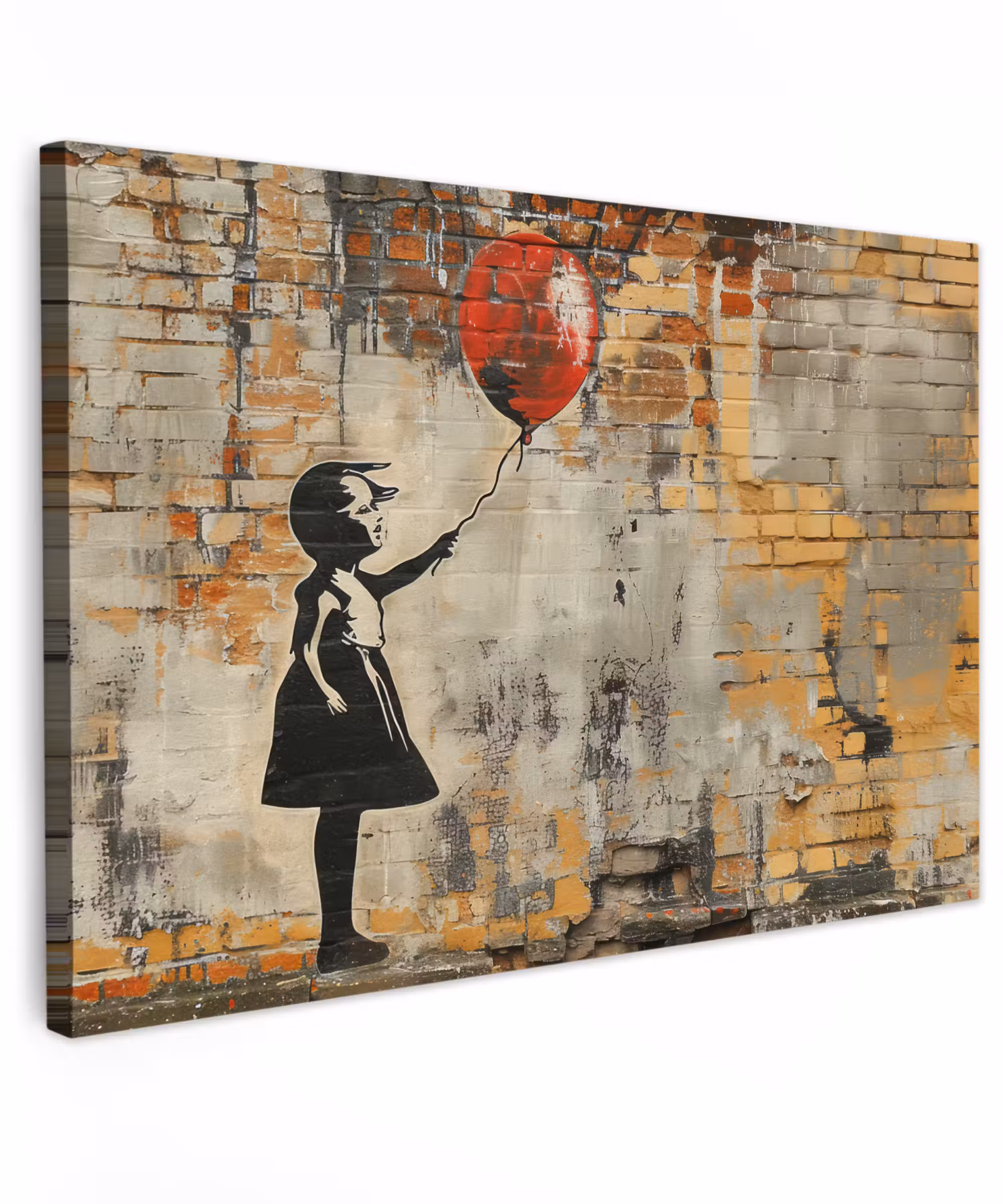 Canvas schilderij - Graffiti - Banksy - Meisje - Street art