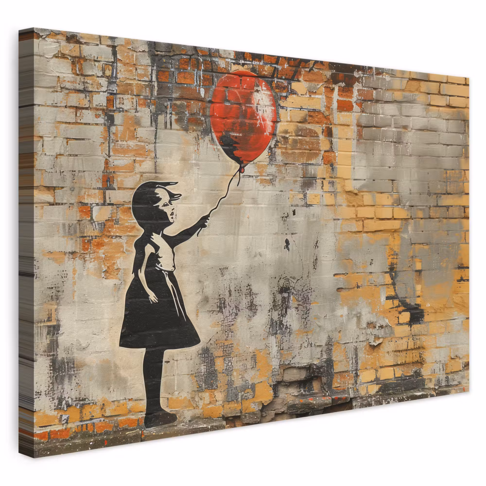 Canvas schilderij - Graffiti - Banksy - Meisje - Street art