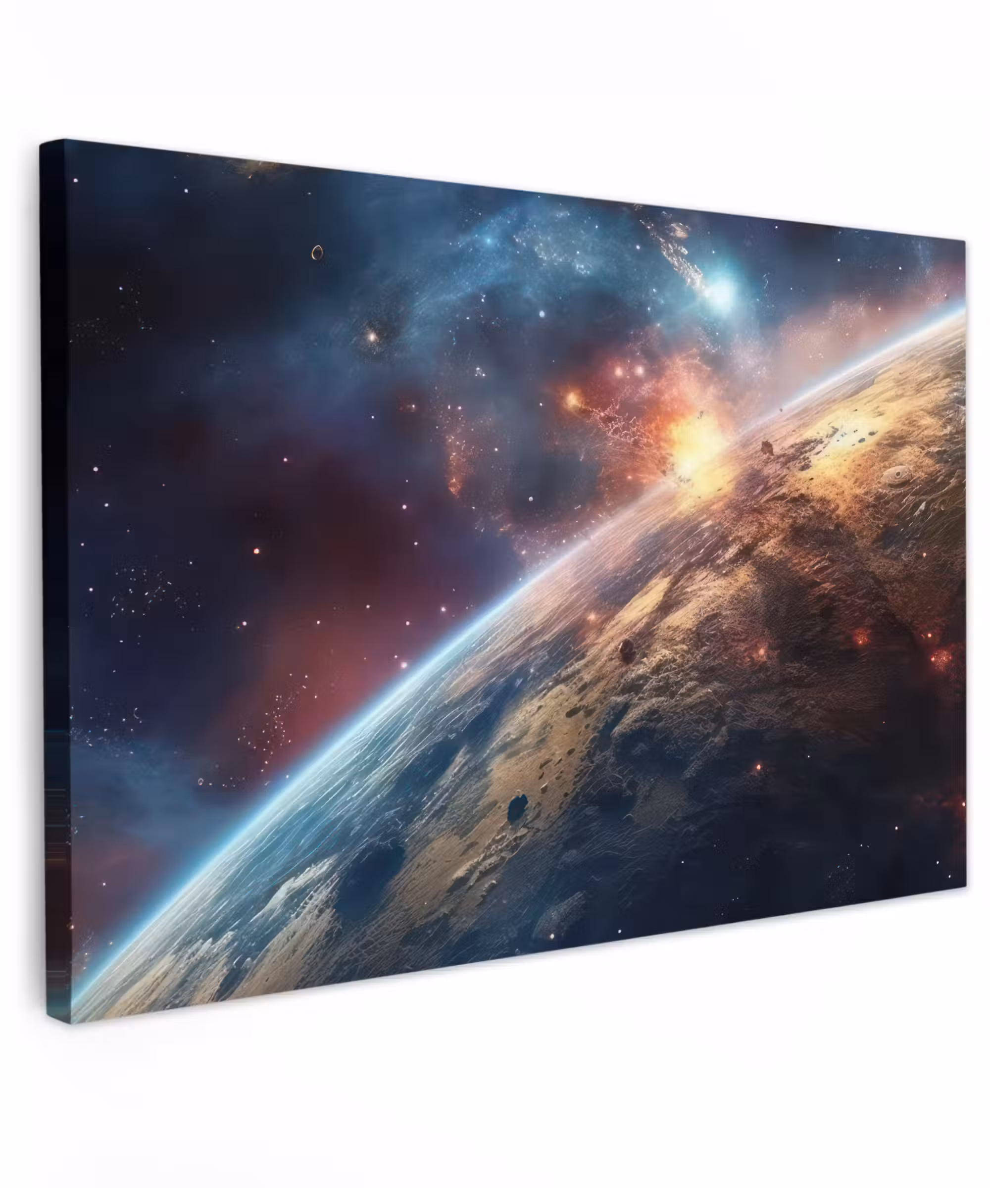 Canvas schilderij - Heelal - Sterren - Ruimte - Planeet