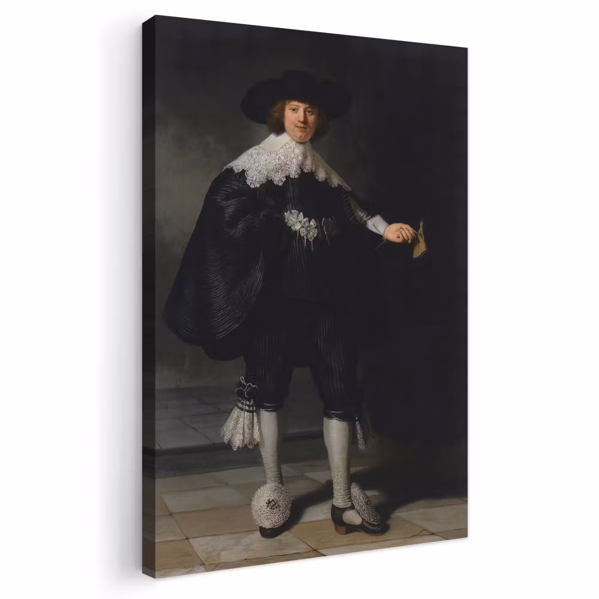 Canvas schilderij - Het huwelijksportret van Marten Soolmans - Rembrandt van Rijn