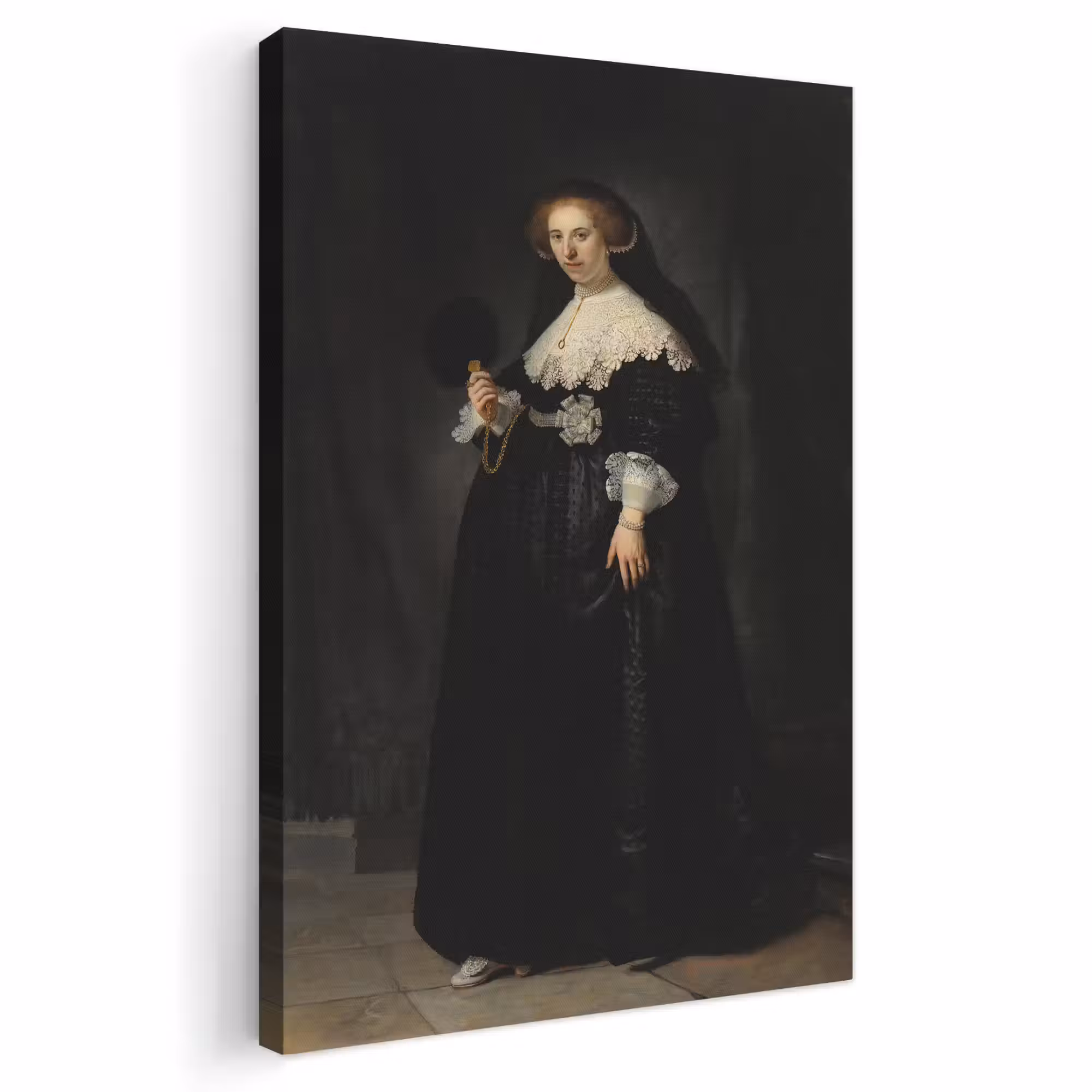 Canvas schilderij - Het huwelijksportret van Oopjen Coppit - Rembrandt van Rijn