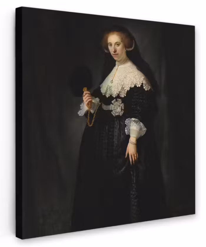 Canvas schilderij - Het huwelijksportret van Oopjen Coppit - Rembrandt van Rijn