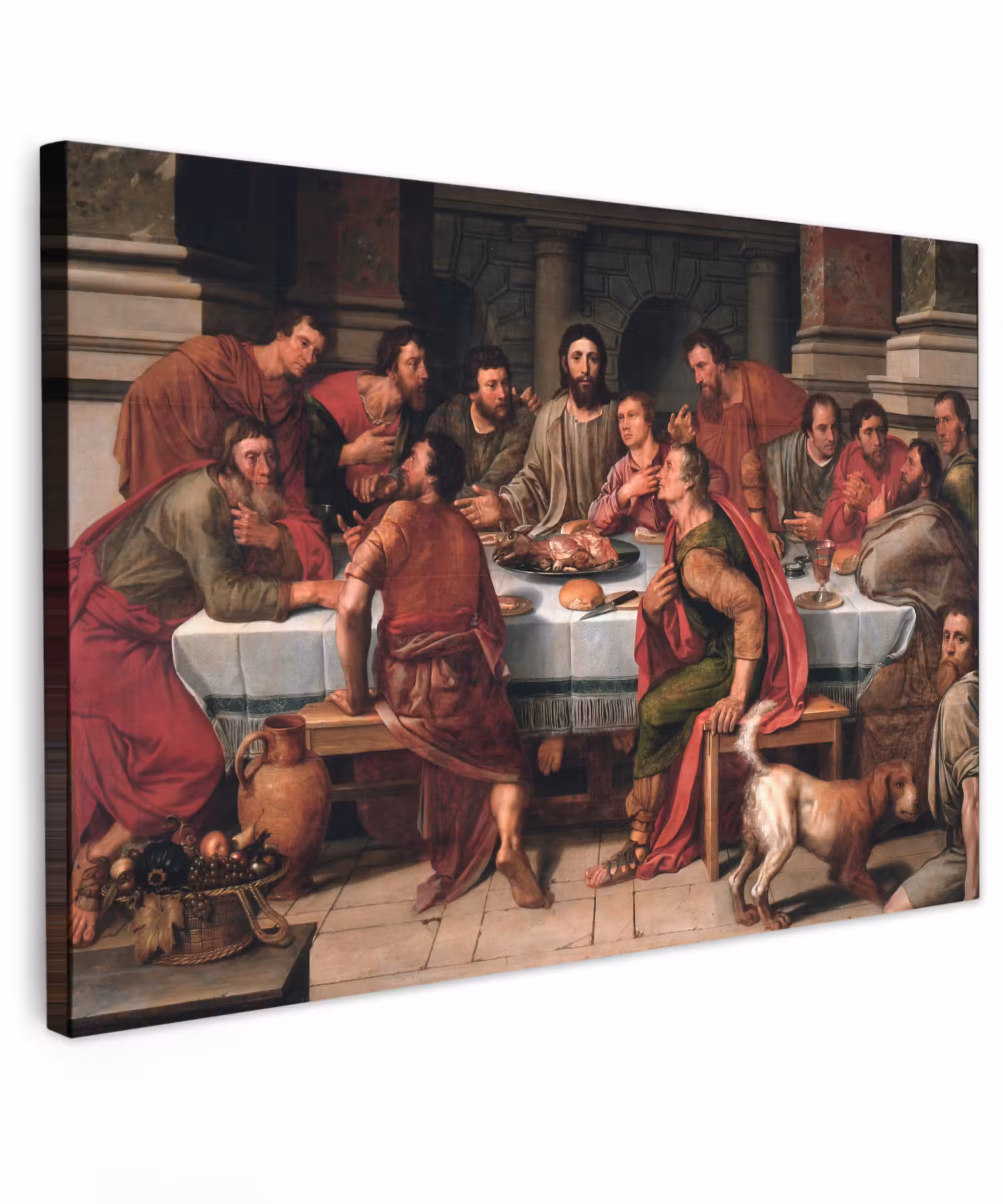 Canvas schilderij - Het laatste avondmaal - Schilderij van Willem Key