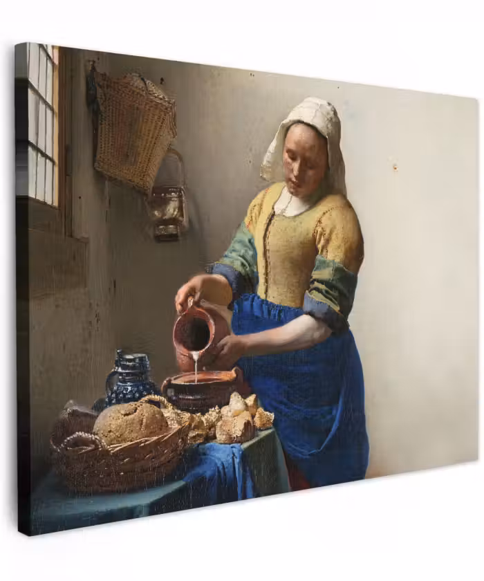 Canvas schilderij - Het melkmeisje - Kunst - Oude meesters - Vermeer