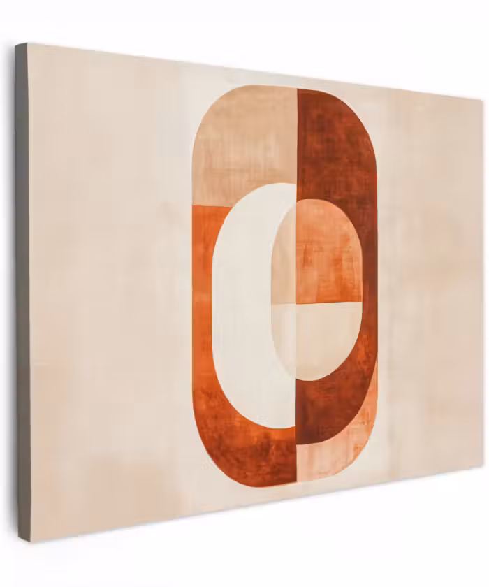 Canvas schilderij - Illustratie - Abstract - Vormen - Rood
