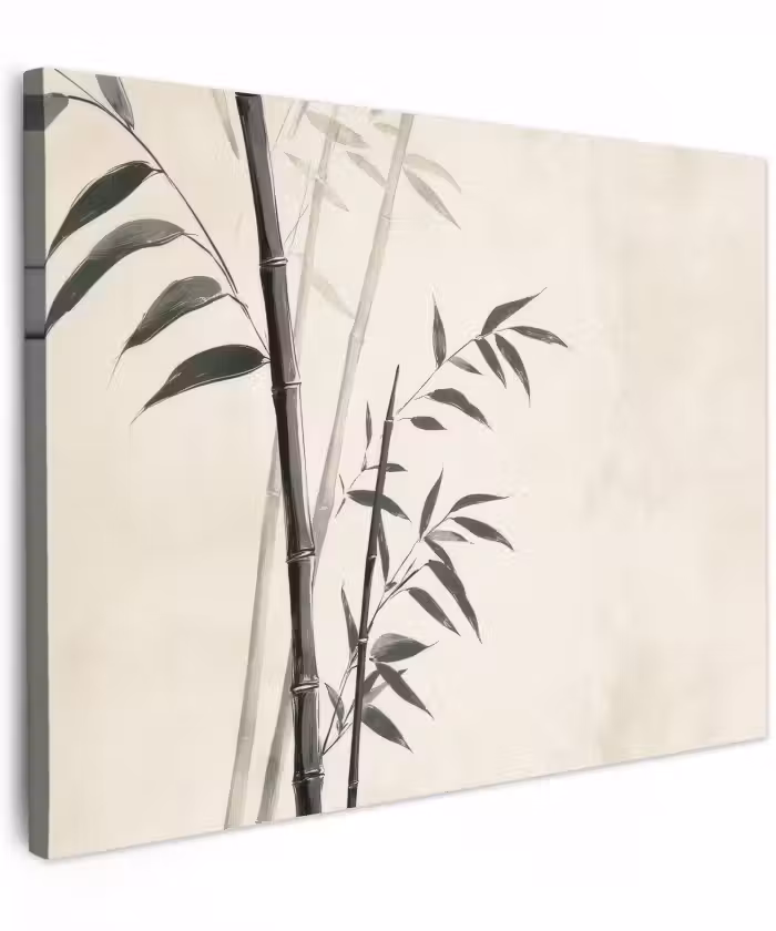 Canvas schilderij - Japandi - Bamboe - Beige