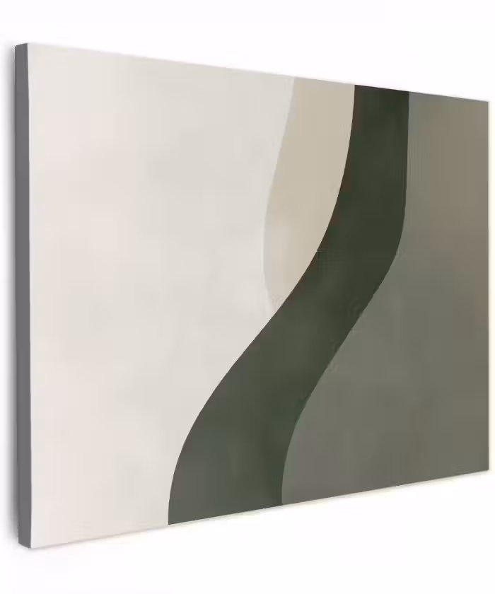 Canvas schilderij - Japandi - Groen - Abstract - Modern