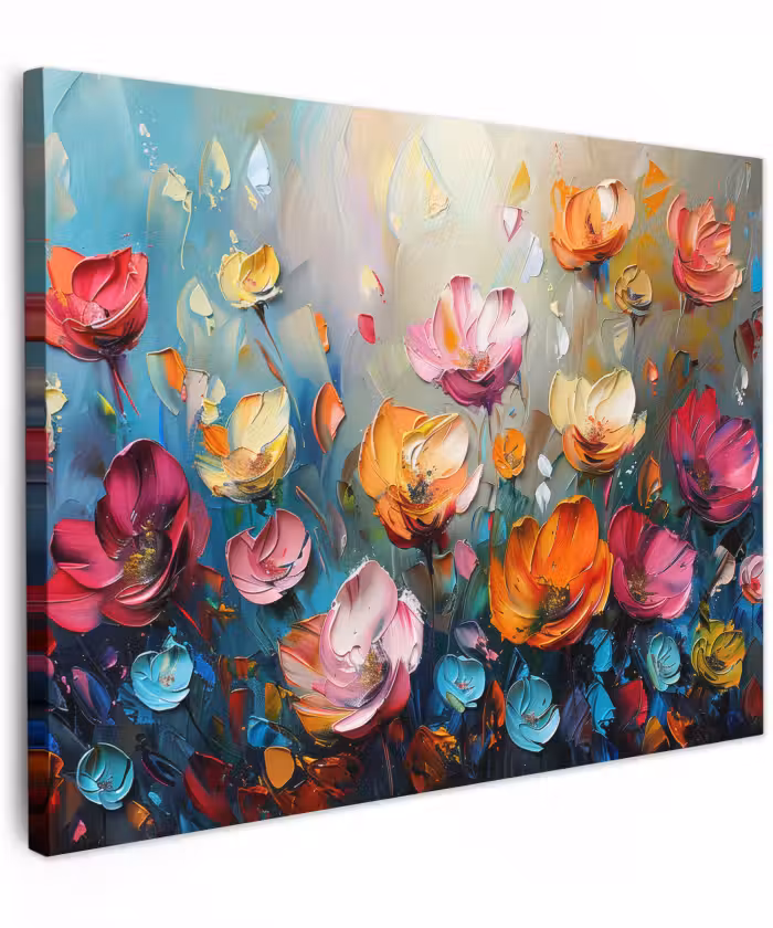Canvas schilderij - Klaprozen - Bloemen - Kunst - Botanisch