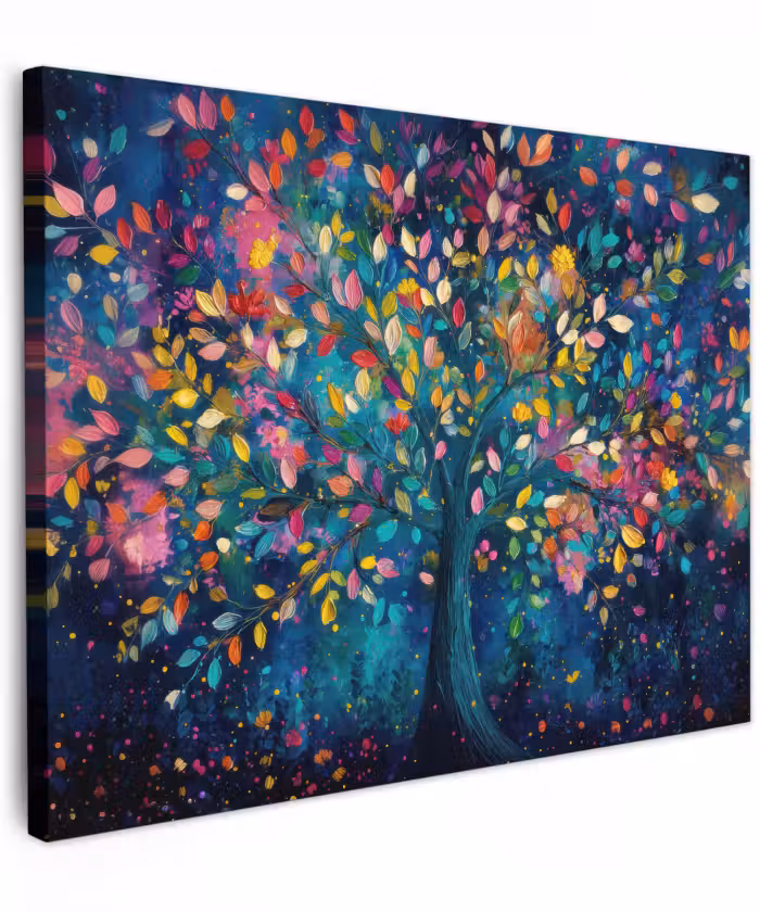 Canvas schilderij - Kleurrijk - Boom - Magisch - Abstract