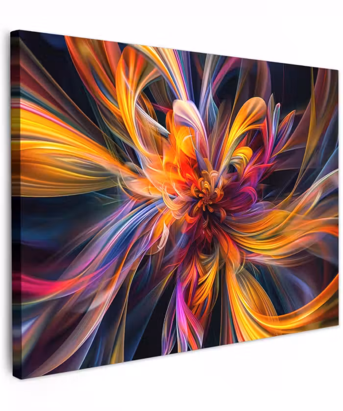 Canvas schilderij - Kleurrijk - Patroon - Zwart - Kleuren