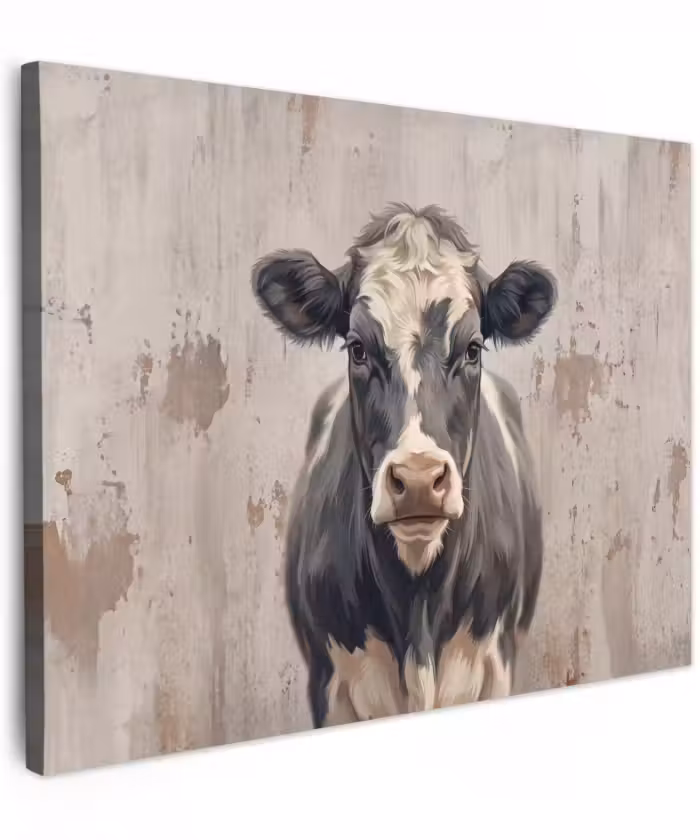 Canvas schilderij - Koe - Portret - Dieren - Modern