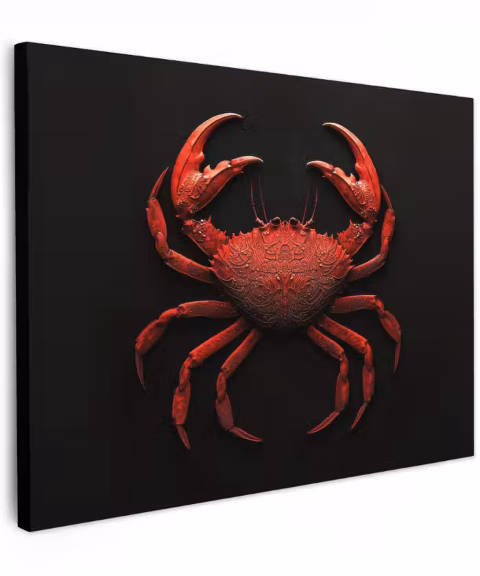 Canvas schilderij - Krab - Rood - Vissen - Schaaldieren