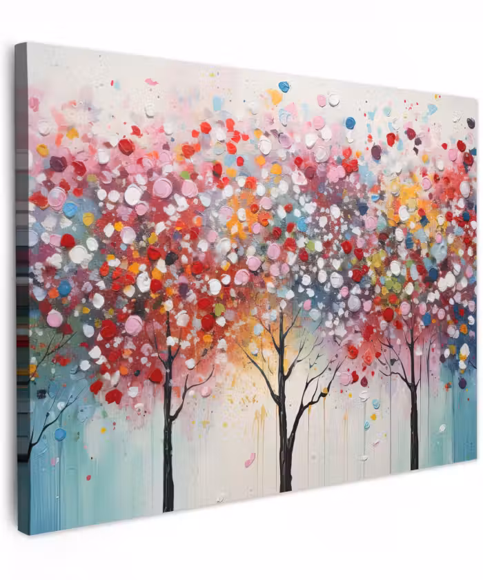 Canvas schilderij - Kunst - Bomen - Natuur - Acryl