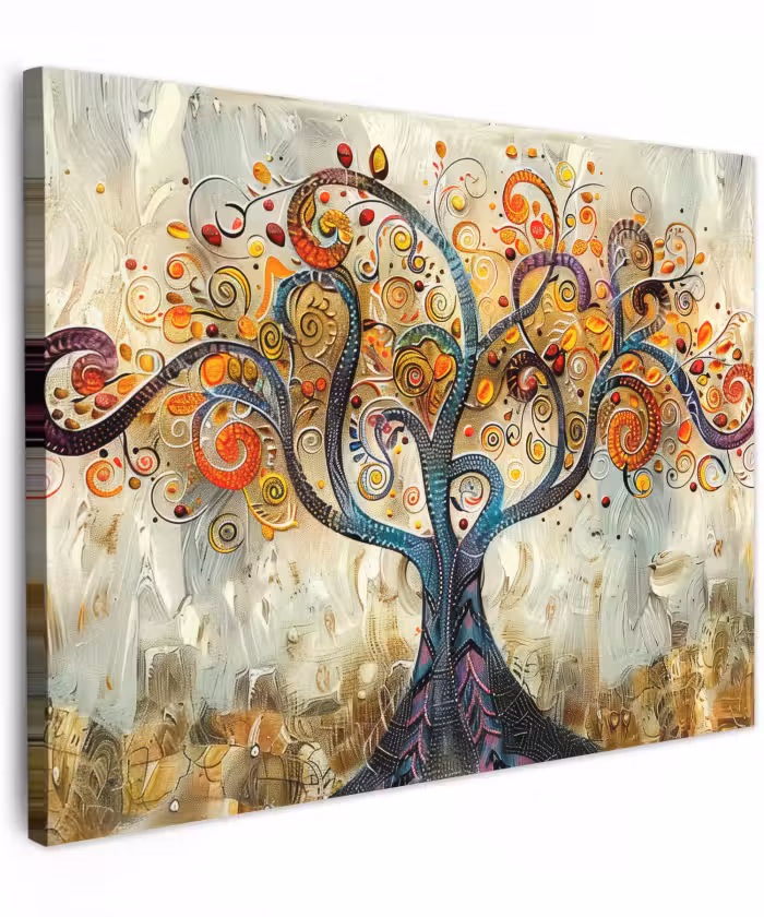 Canvas schilderij - Kunst - Levensboom - Botanisch - Abstract