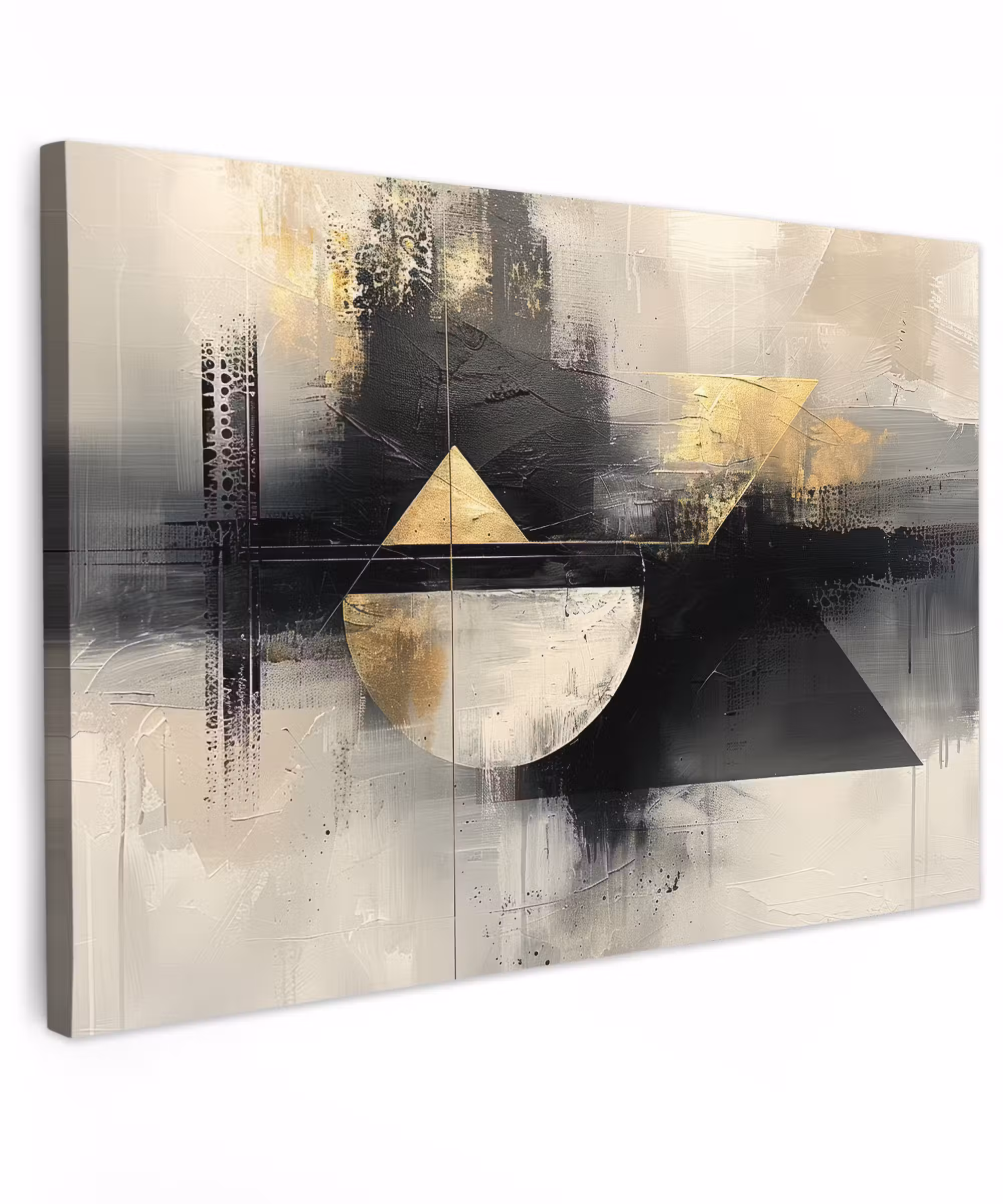 Canvas schilderij - Kunst - Modern - Luxe - Goud - Zwart