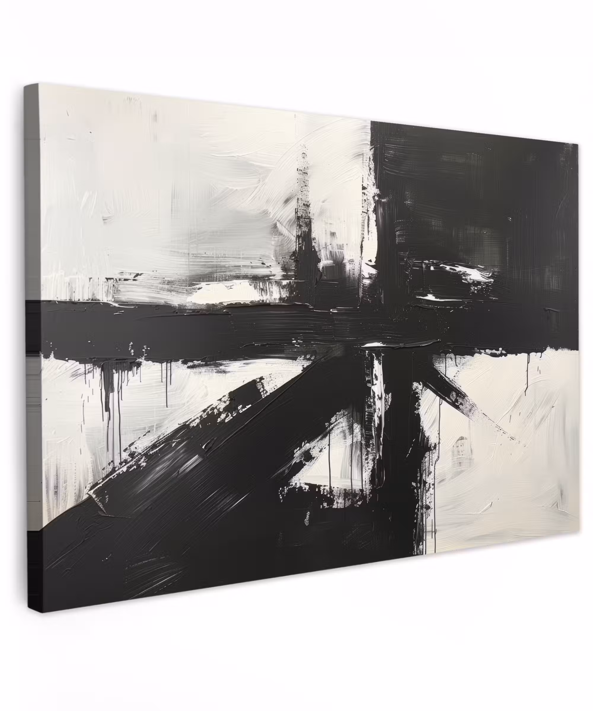 Canvas schilderij - Kunst - Zwart - Modern - Wit