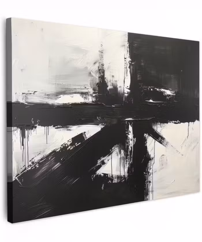Canvas schilderij - Kunst - Zwart - Modern - Wit