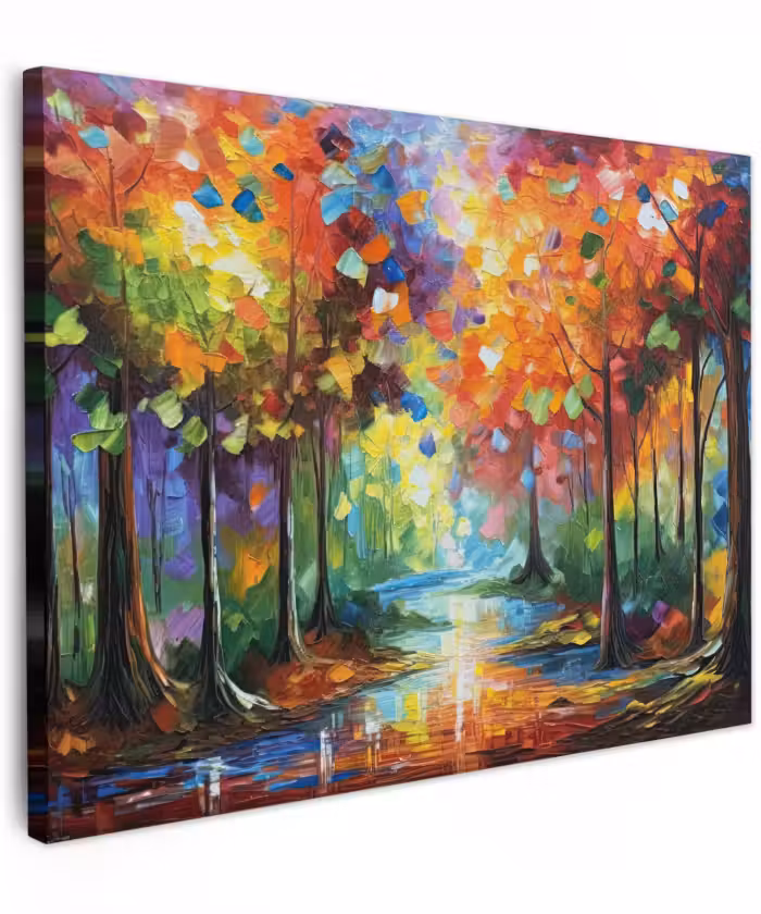 Canvas schilderij - Landschap - Bos - Kleuren - Natuur