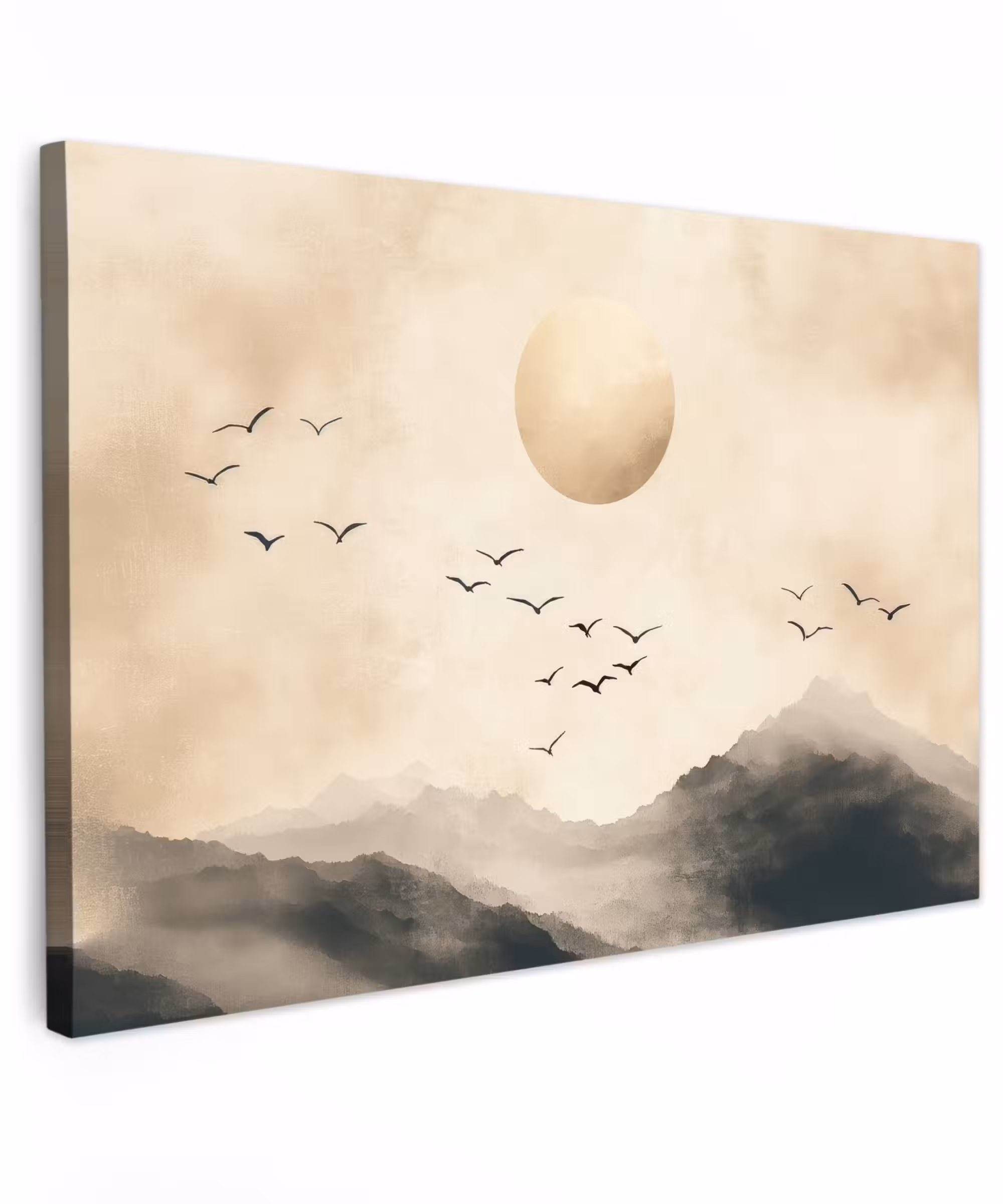 Canvas schilderij - Landschap - Japandi - vogel