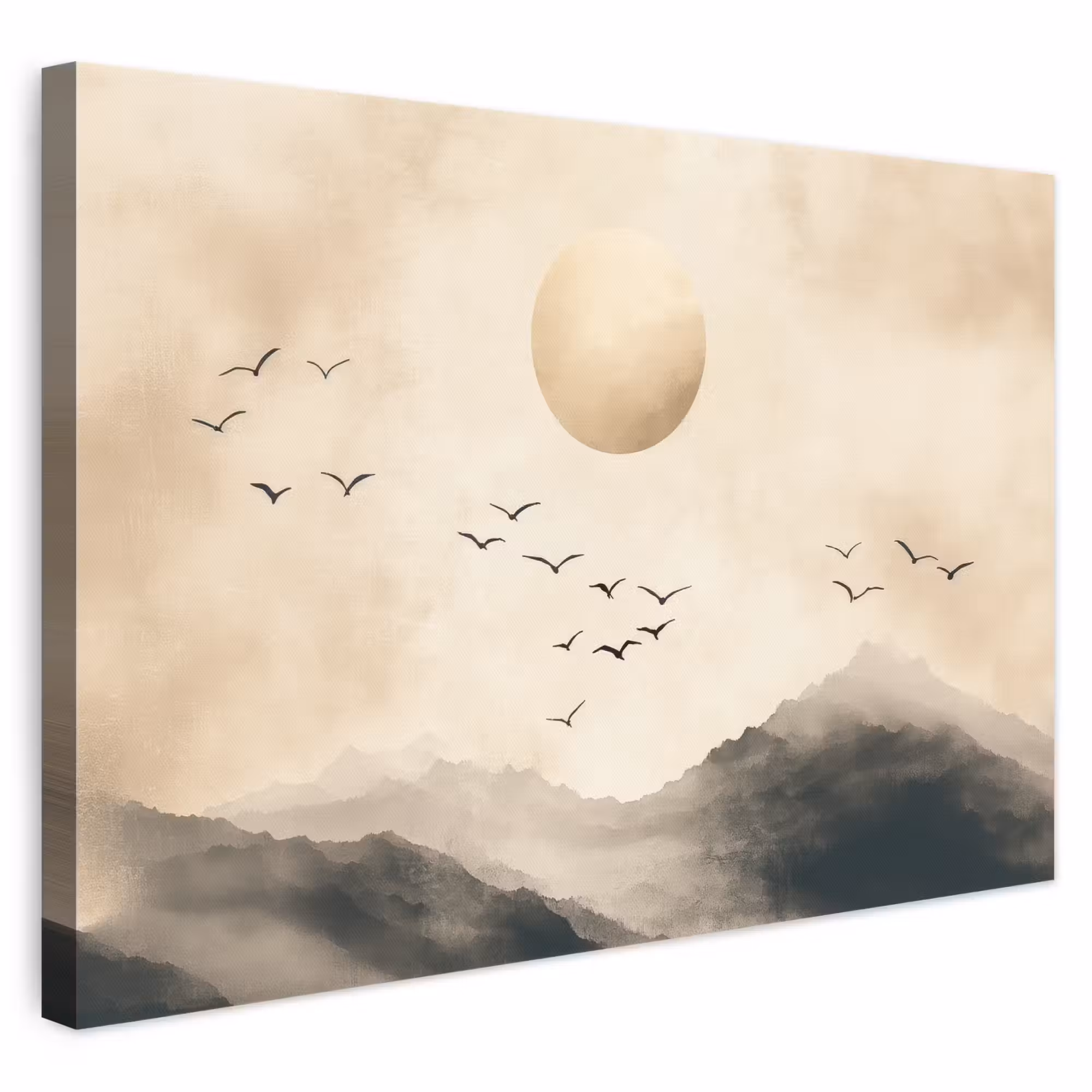 Canvas schilderij - Landschap - Japandi - vogel