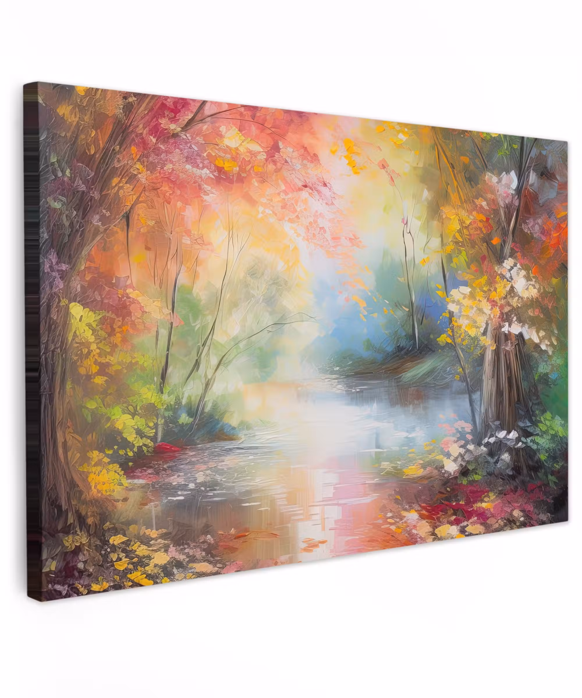 Canvas schilderij - Landschap - Olieverf - Kleurrijk - Natuur