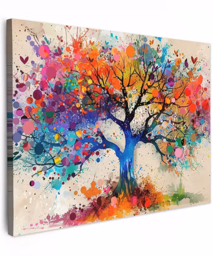 Canvas schilderij - Levensboom - Natuur - Kleurrijk - Boom