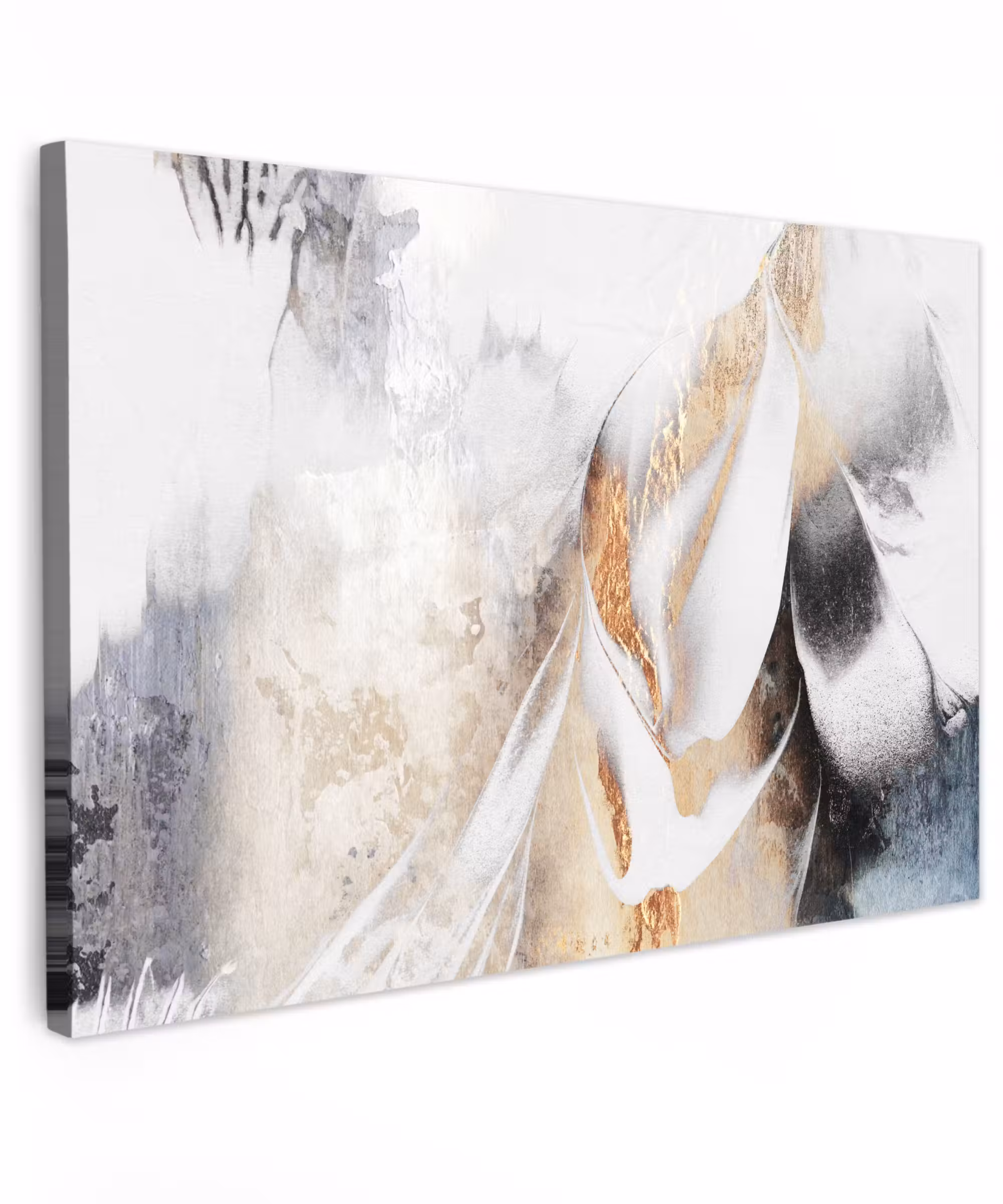 Canvas schilderij - Luxe - Abstract - Goud - Wit