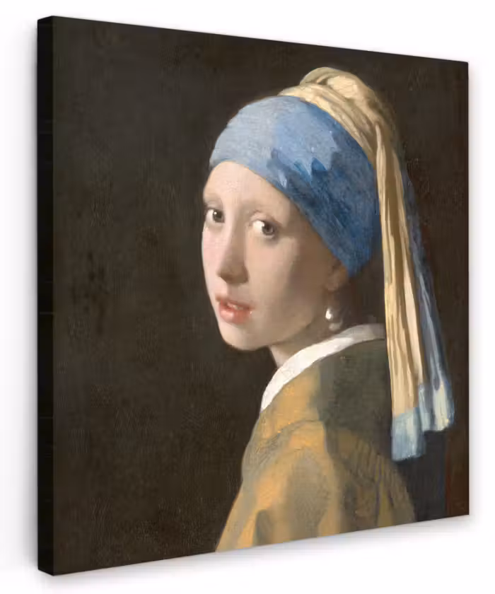 Canvas schilderij - Meisje met de Parel - Schilderij van Johannes Vermeer