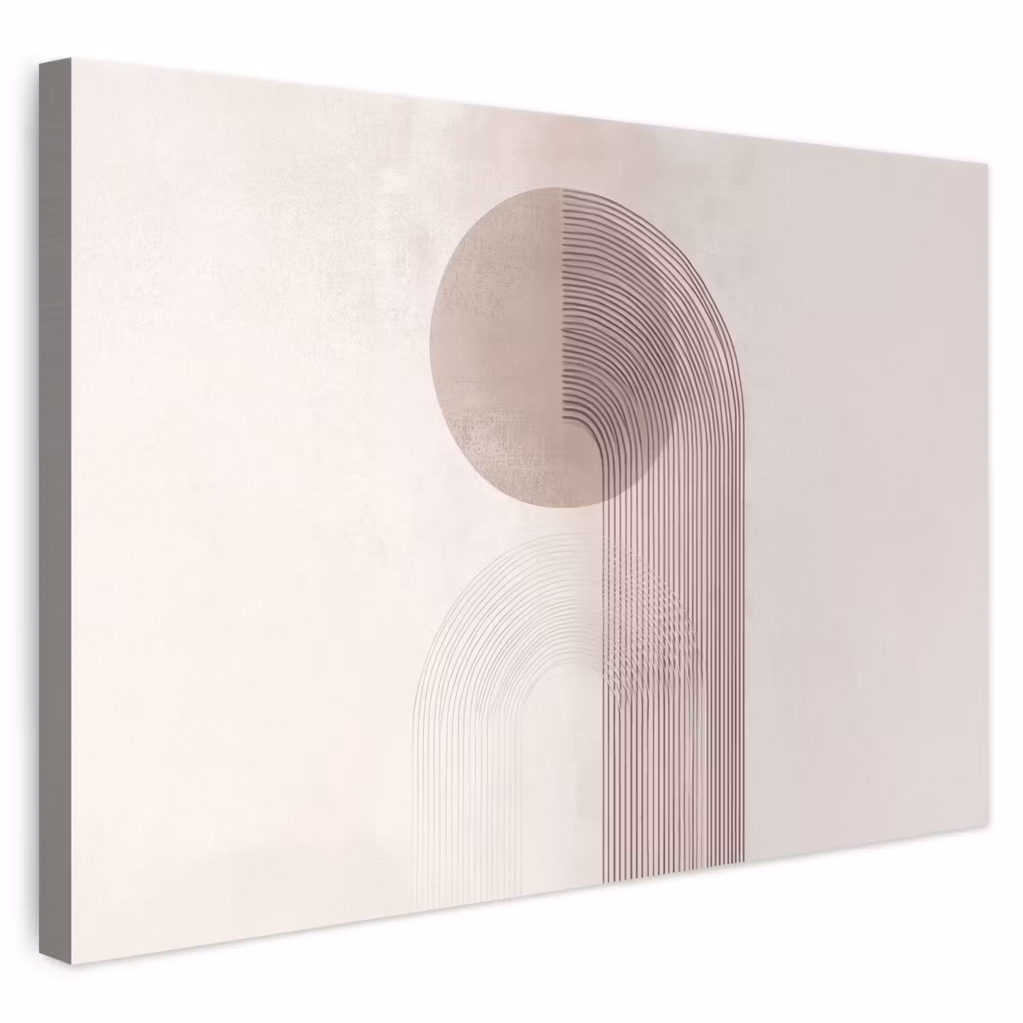 Canvas schilderij - Minimalistisch - Cirkel - Lichtgrijs