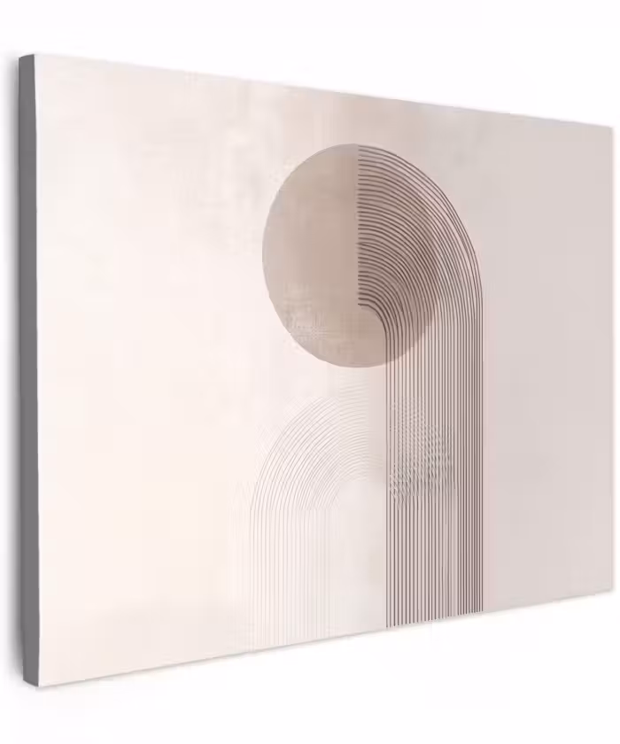 Canvas schilderij - Minimalistisch - Cirkel - Lichtgrijs