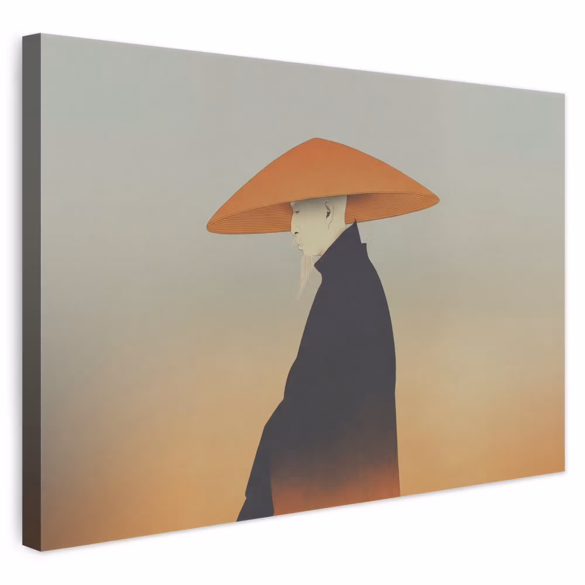 Canvas schilderij - Minimalistisch - Silhouet - Oranje
