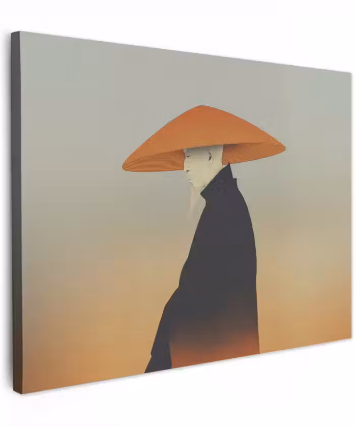 Canvas schilderij - Minimalistisch - Silhouet - Oranje
