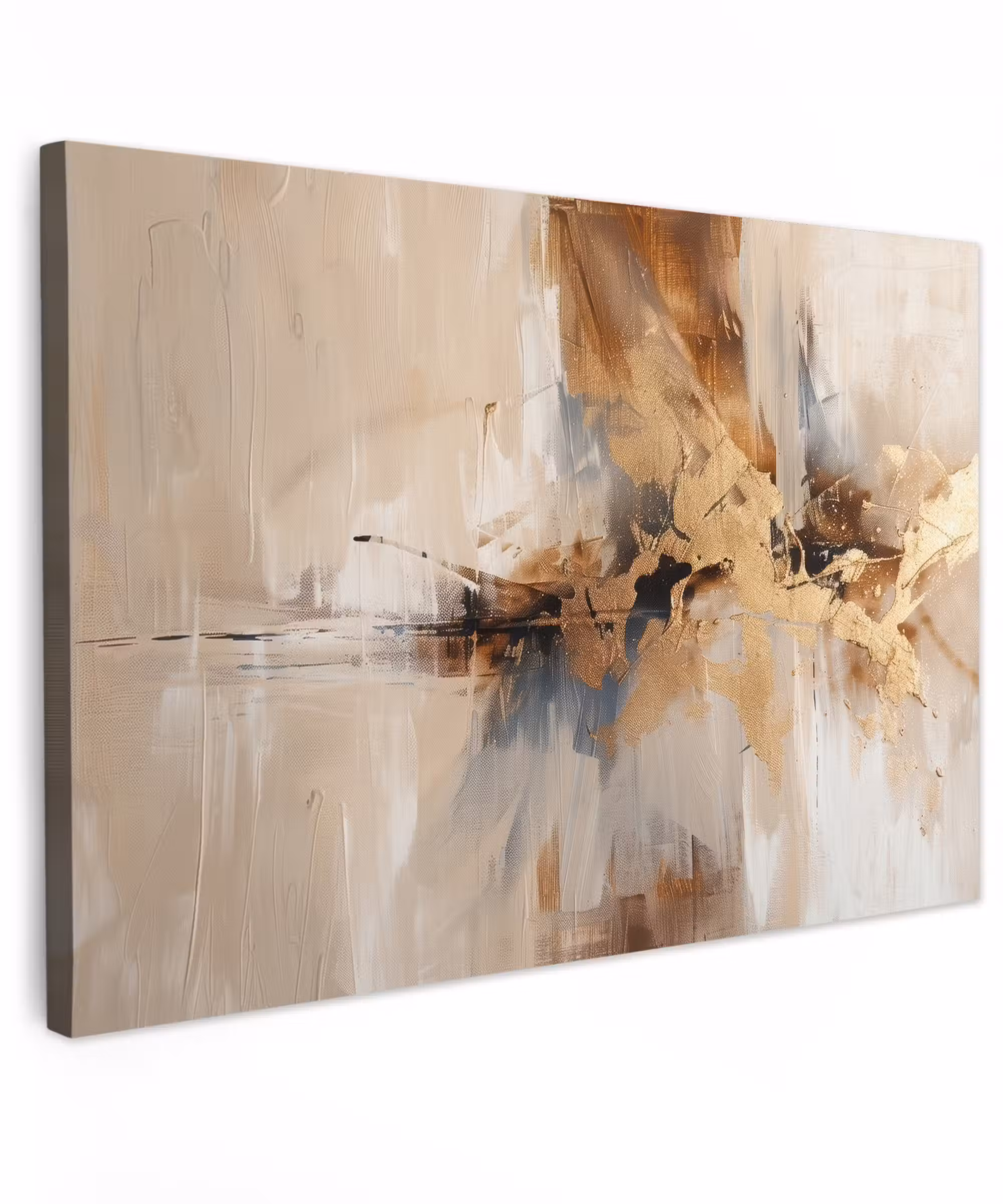 Canvas schilderij - Modern - Bruin - Abstract - Beige