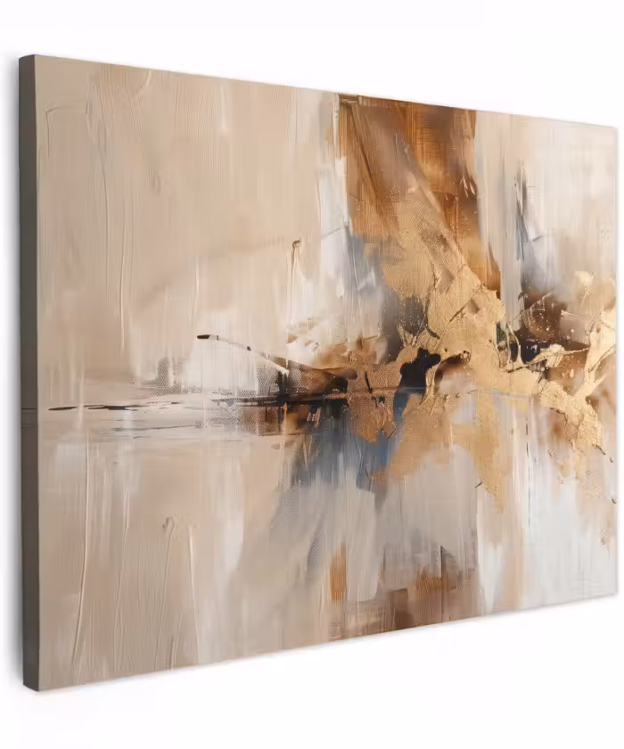 Canvas schilderij - Modern - Bruin - Abstract - Beige