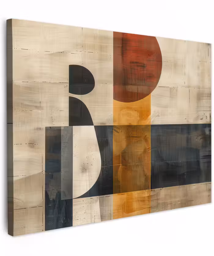 Canvas schilderij - Modern - Kunst - Beige - Industrieel