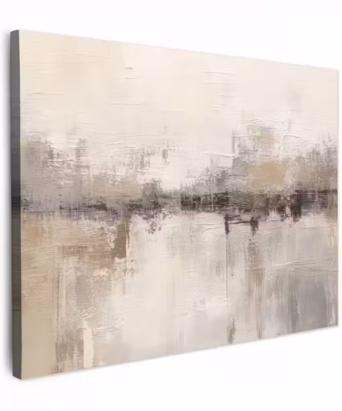 Canvas schilderij - Moderne kunst - Abstract - Beige