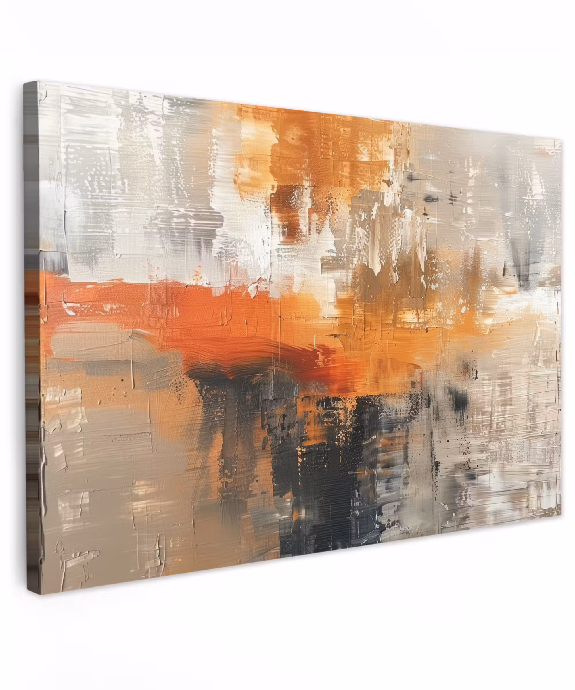 Canvas schilderij - Moderne kunst - Abstract - Goud - Grijs