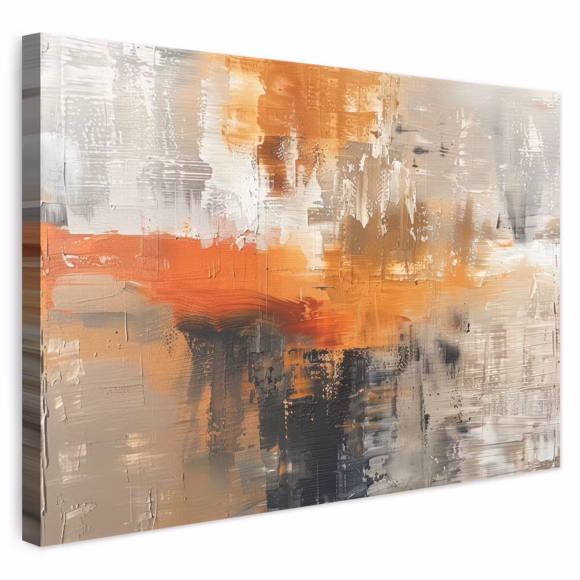Canvas schilderij - Moderne kunst - Abstract - Goud - Grijs