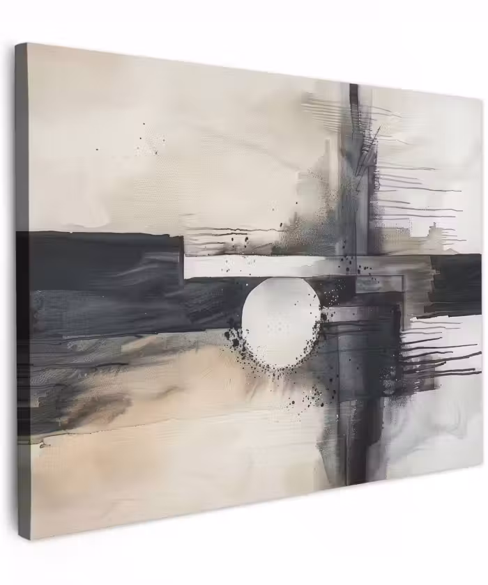 Canvas schilderij - Moderne kunst - Grijs - Industrieel - Wit