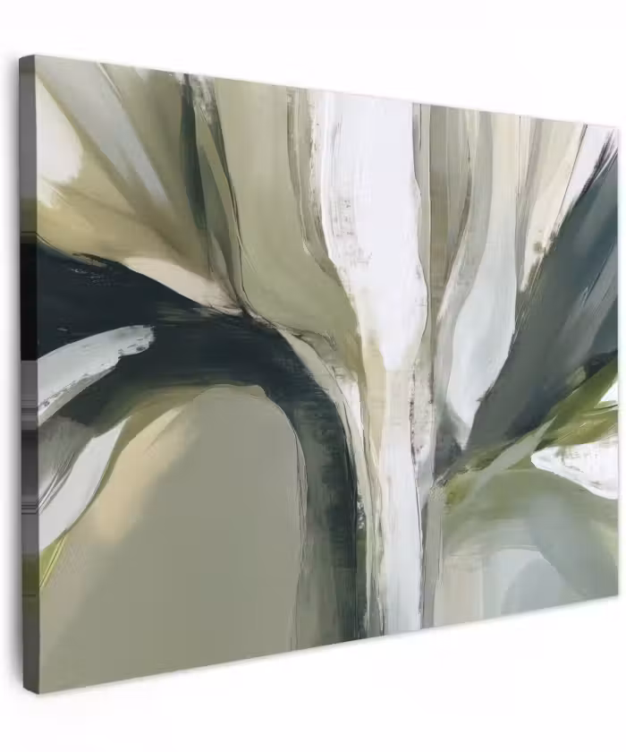 Canvas schilderij - Natuur - Abstract - Groen - Penseelstreken