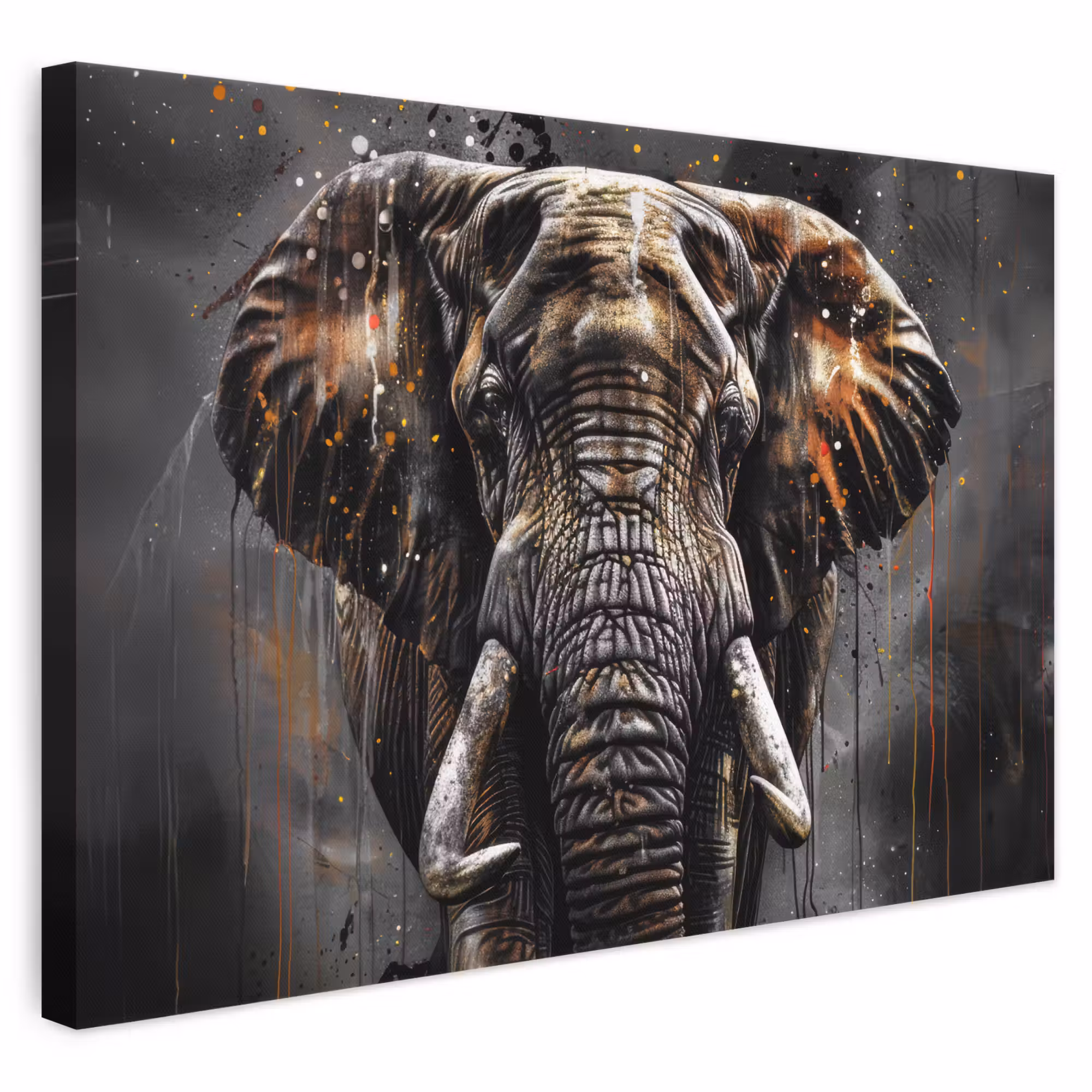 Canvas schilderij - Olifant - Watercolor - Wilde dieren - Luxe