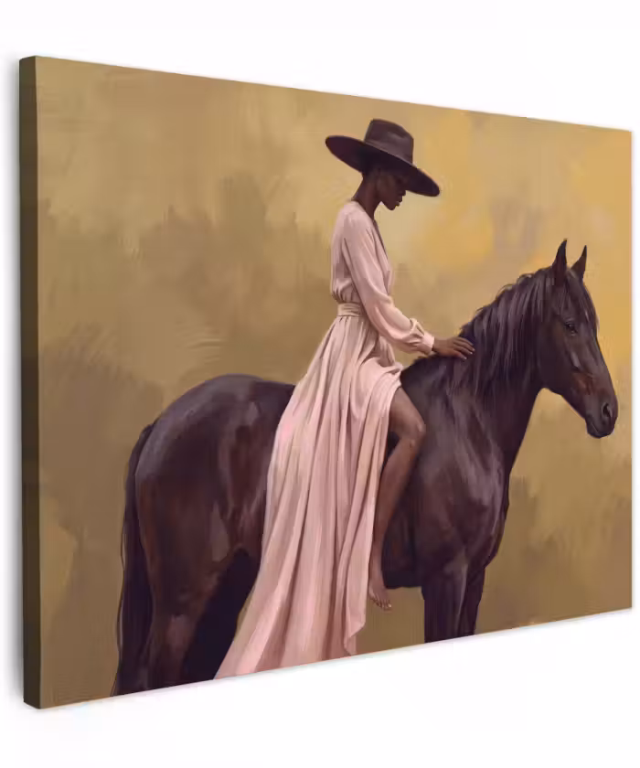 Canvas schilderij - Paard - Klassiek - Oker