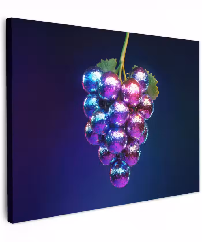 Canvas schilderij - Paars - Disco - Feest - Druif