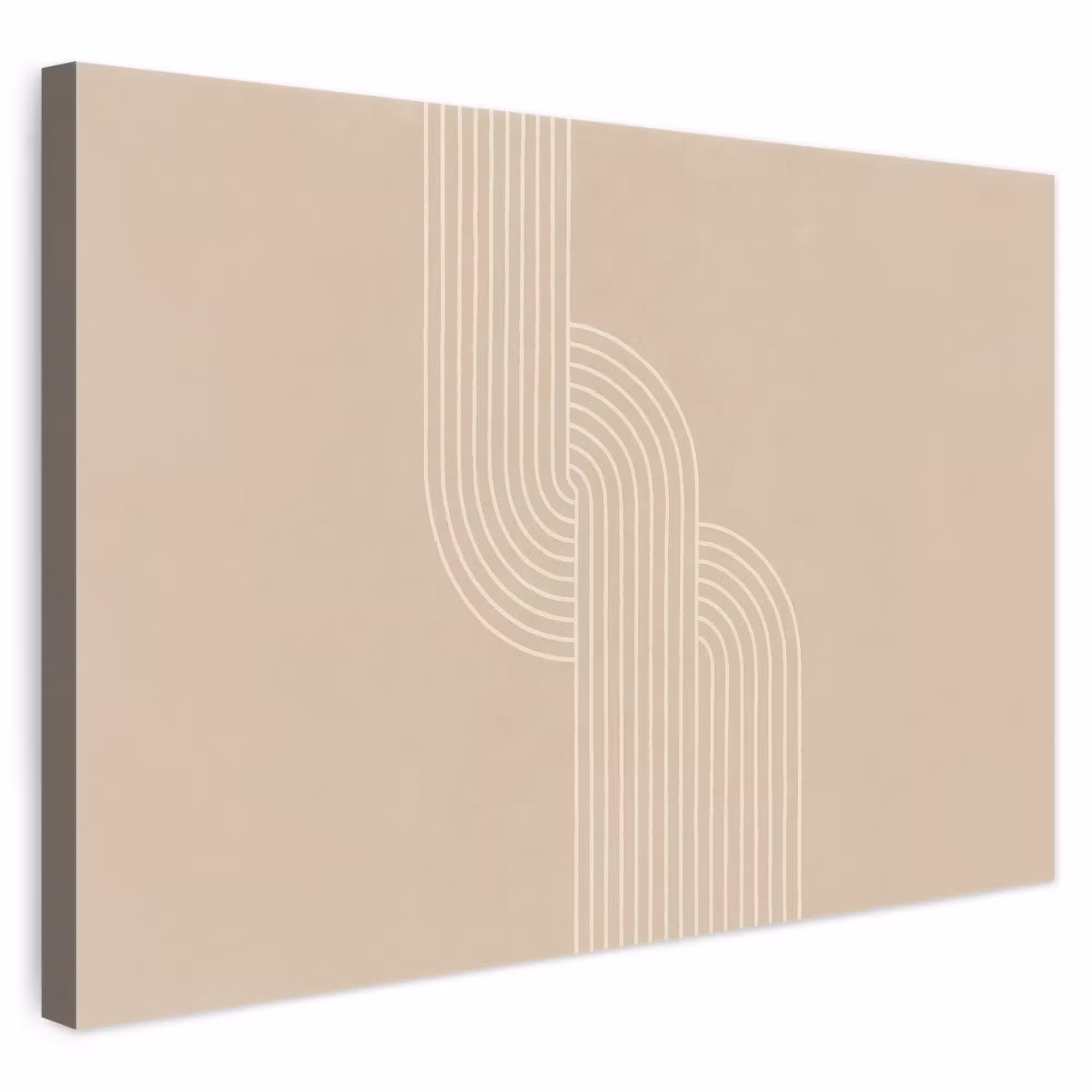 Canvas schilderij - Parallelle lijnen - Lichte textuur - Beige