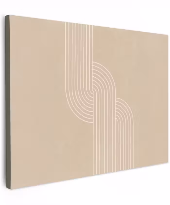 Canvas schilderij - Parallelle lijnen - Lichte textuur - Beige