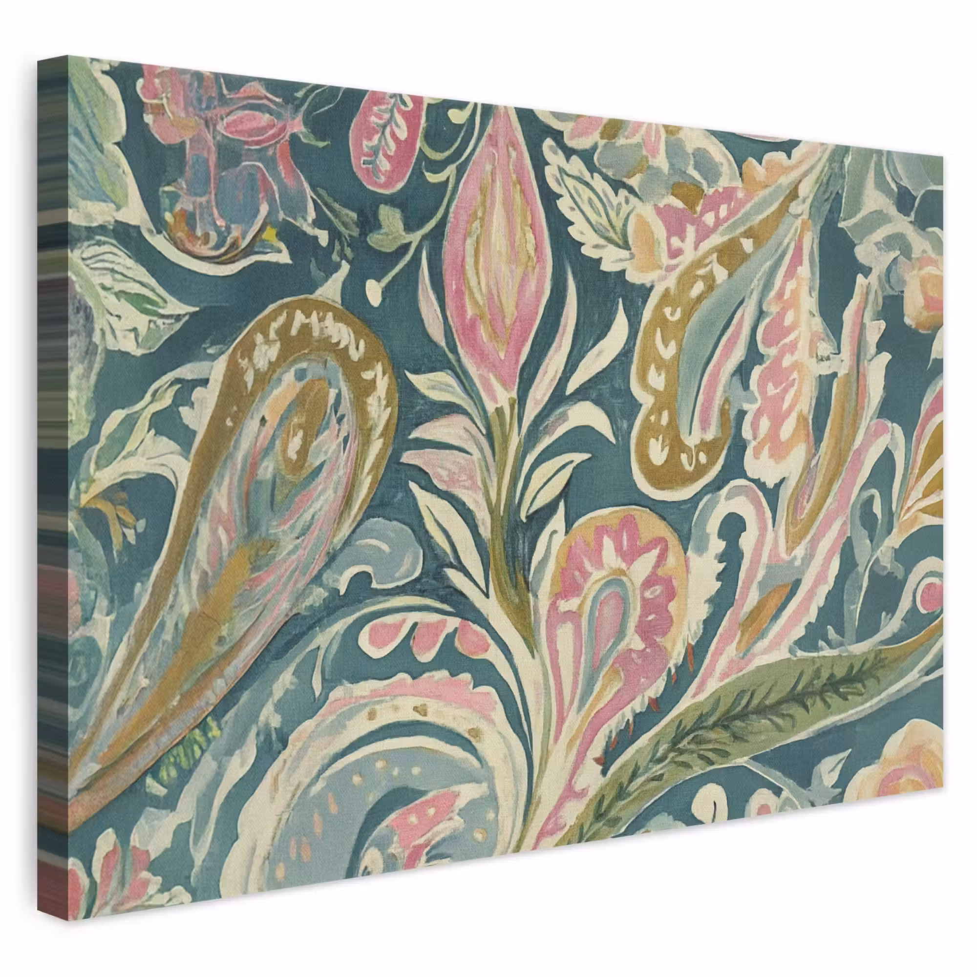 Canvas schilderij - Patroon - Kleurrijk - Sierlijk - Groen