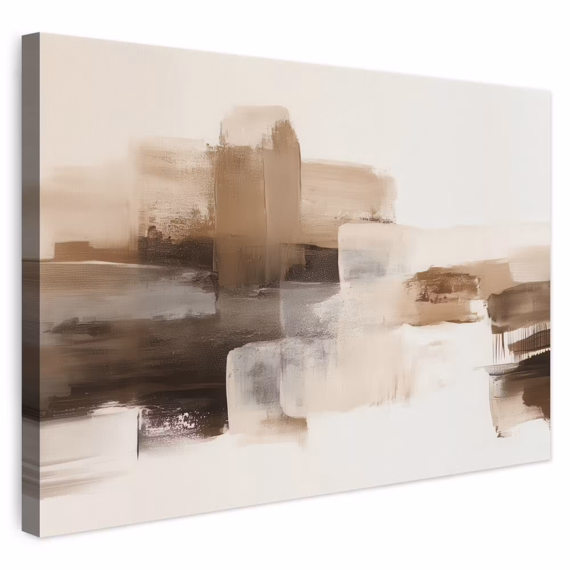 Canvas schilderij - Penseelstreken - Abstract landschap - Rust