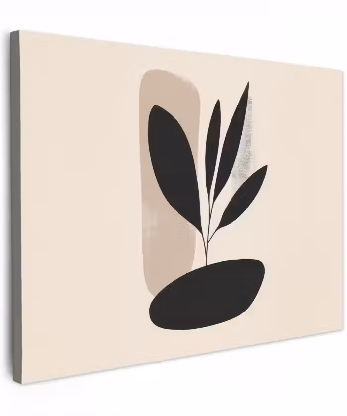 Canvas schilderij - Plant - Beige - Japandi