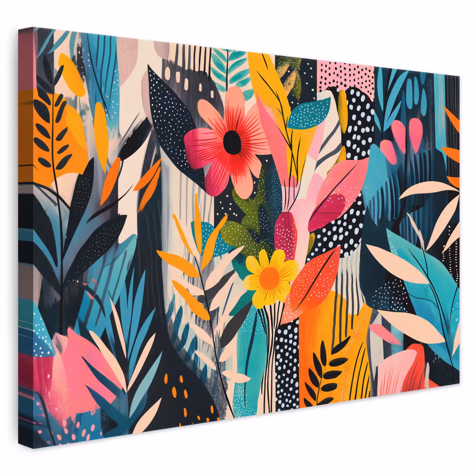 Canvas schilderij - Schilderij - Abstract - Bloemen - Roze